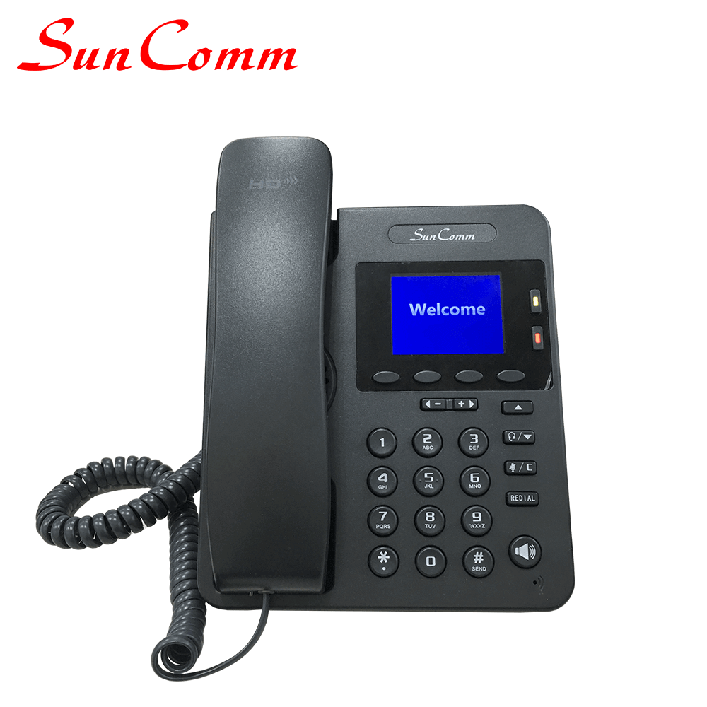 SunComm SC-2007-PE VoIP Phone with PoE, 2-Line 2-SIP Entry-level VoIP Phone